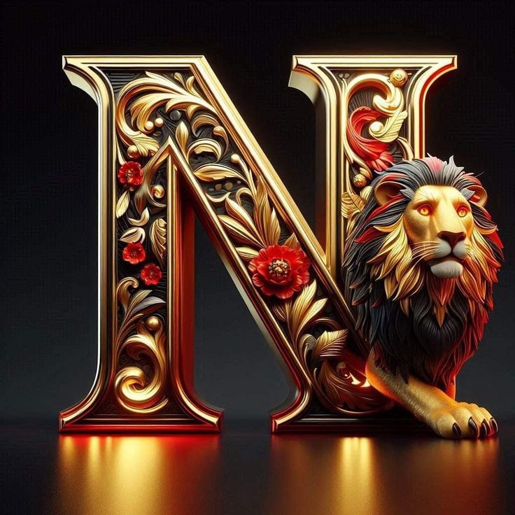 N name dp love heart