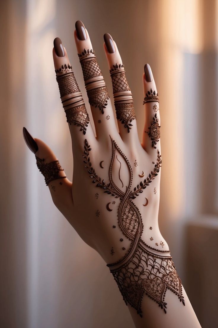 back hand mehndi design aesthetic arabic