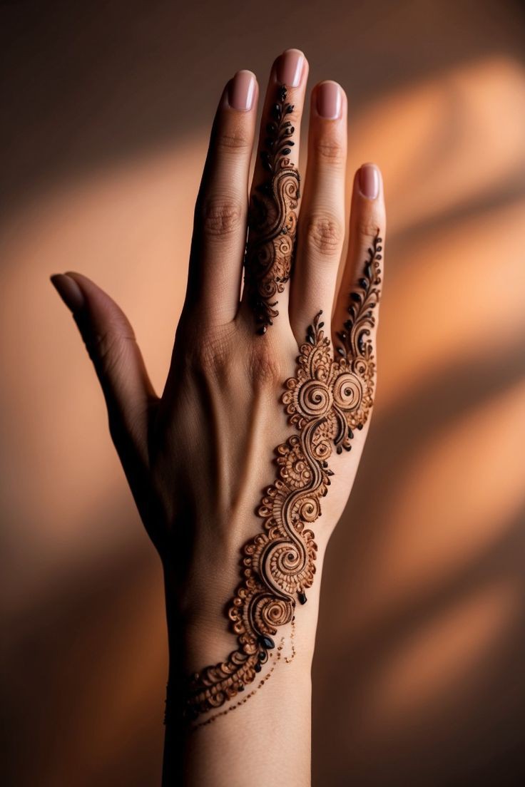 back hand mehndi design arabic for girl