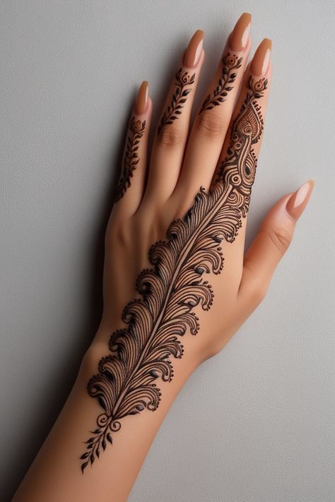 back hand mehndi design cute