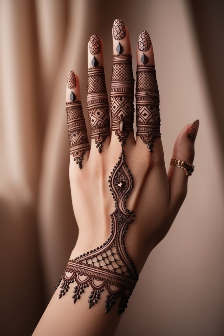 back hand mehndi design easy