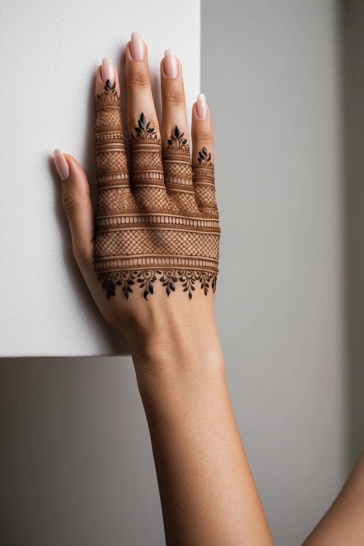 back hand mehndi design easy arabic