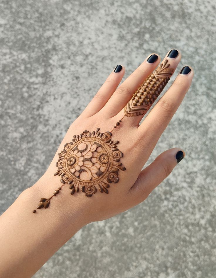 back hand mehndi design easy for beginners
