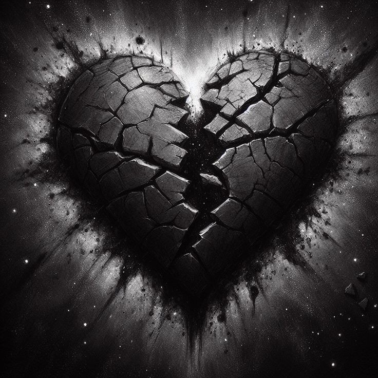 black heart broken dp