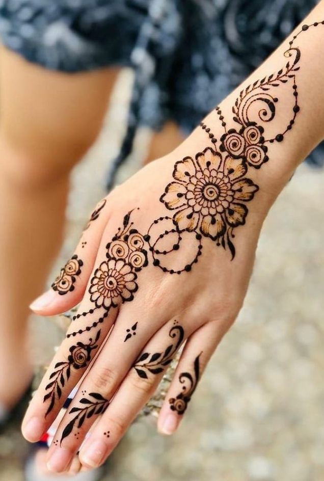 bridal back hand mehndi design pinterest