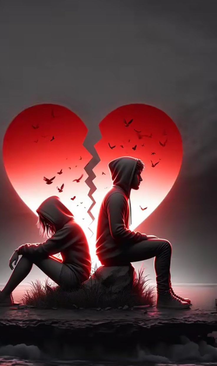 broken heart dp aesthetic