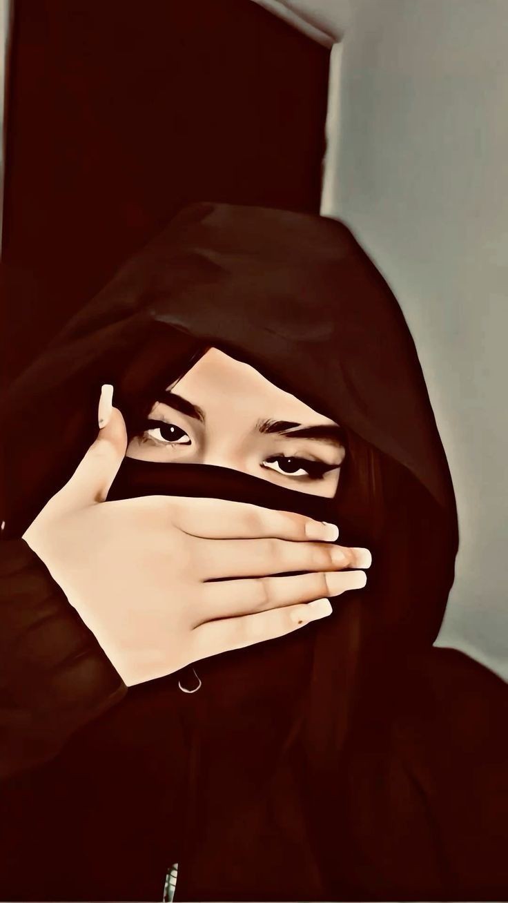 cute muslim girls cartoon dp