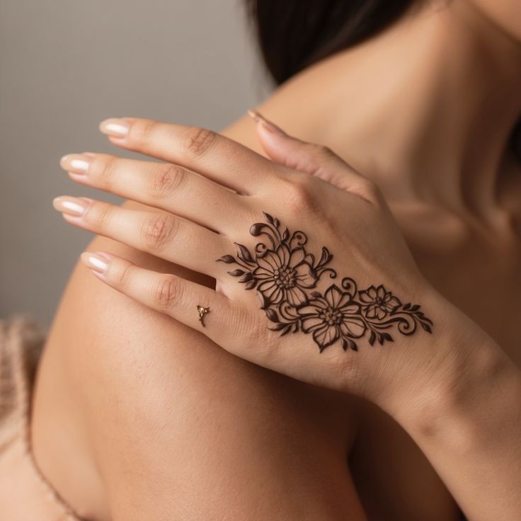 dubai pattern back hand mehndi design