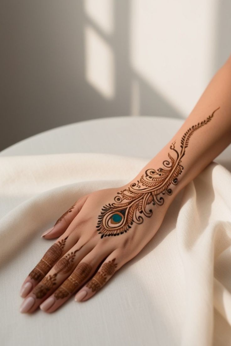 stylish back full hand bridal mehndi design