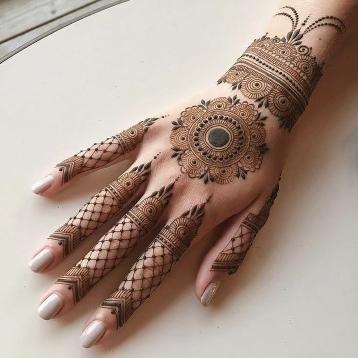 stylish back hand mehndi design arabic simple